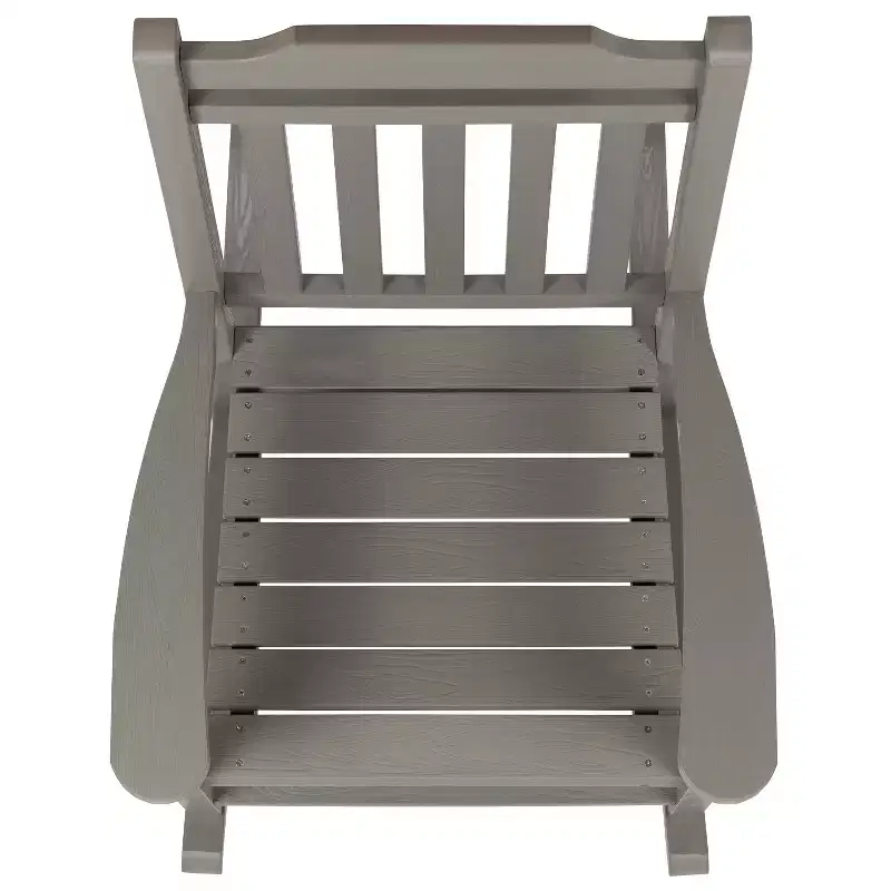 Emma and Oliver All-Weather Rocking Chair in Faux Wood - Patio and Backyard Furniture