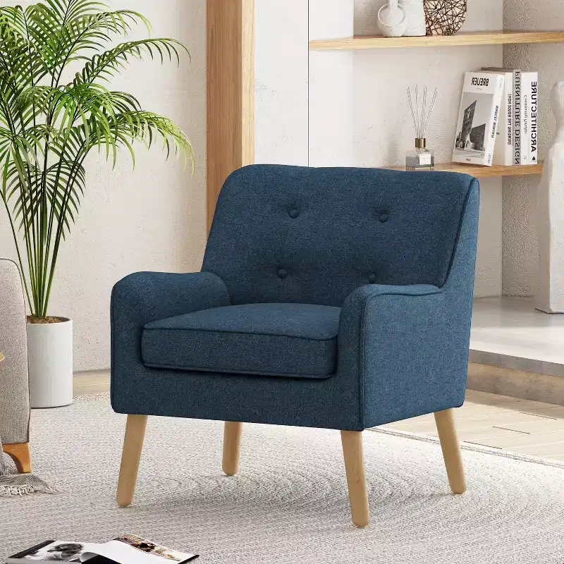 Christopher Knight Home Calix Mid-Century Modern Button Tufted Upholstered Accent Chair