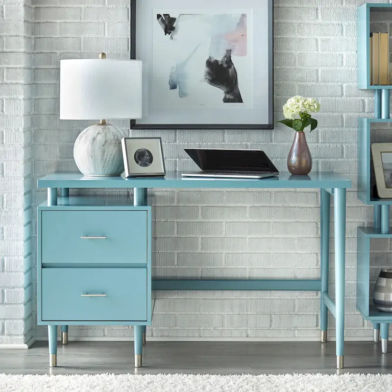 2-Drawer Mid-Century Modern Desk