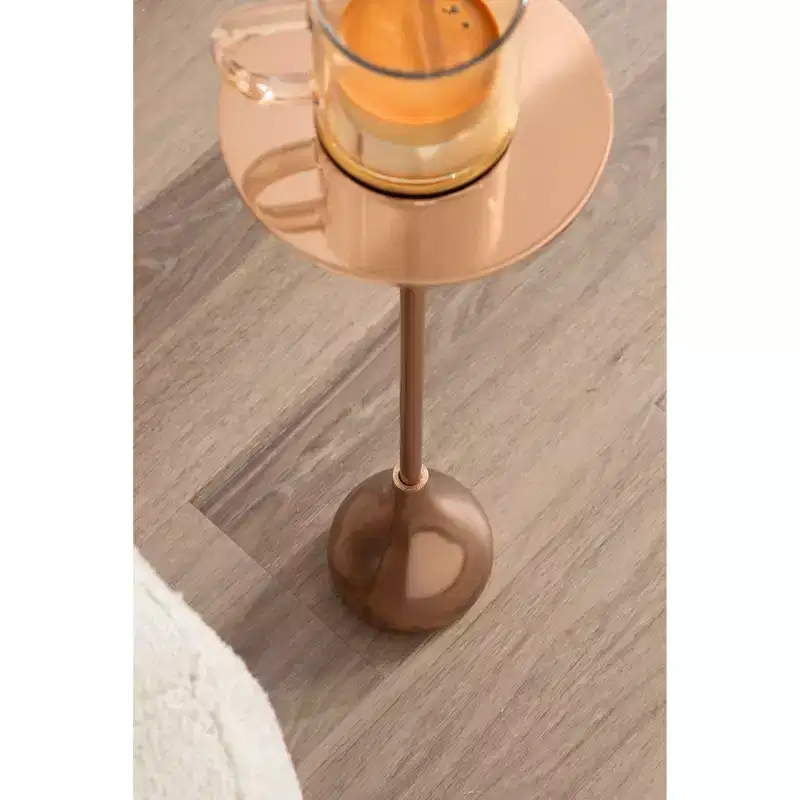 Metal Drink Table, Rose Gold, 7x7x20