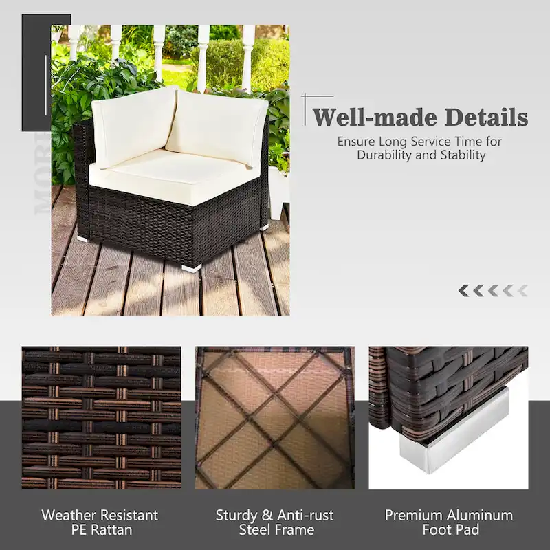 Costway 7PCS Patio Rattan Furniture Set 30 Fire Pit Table Cover - See Details