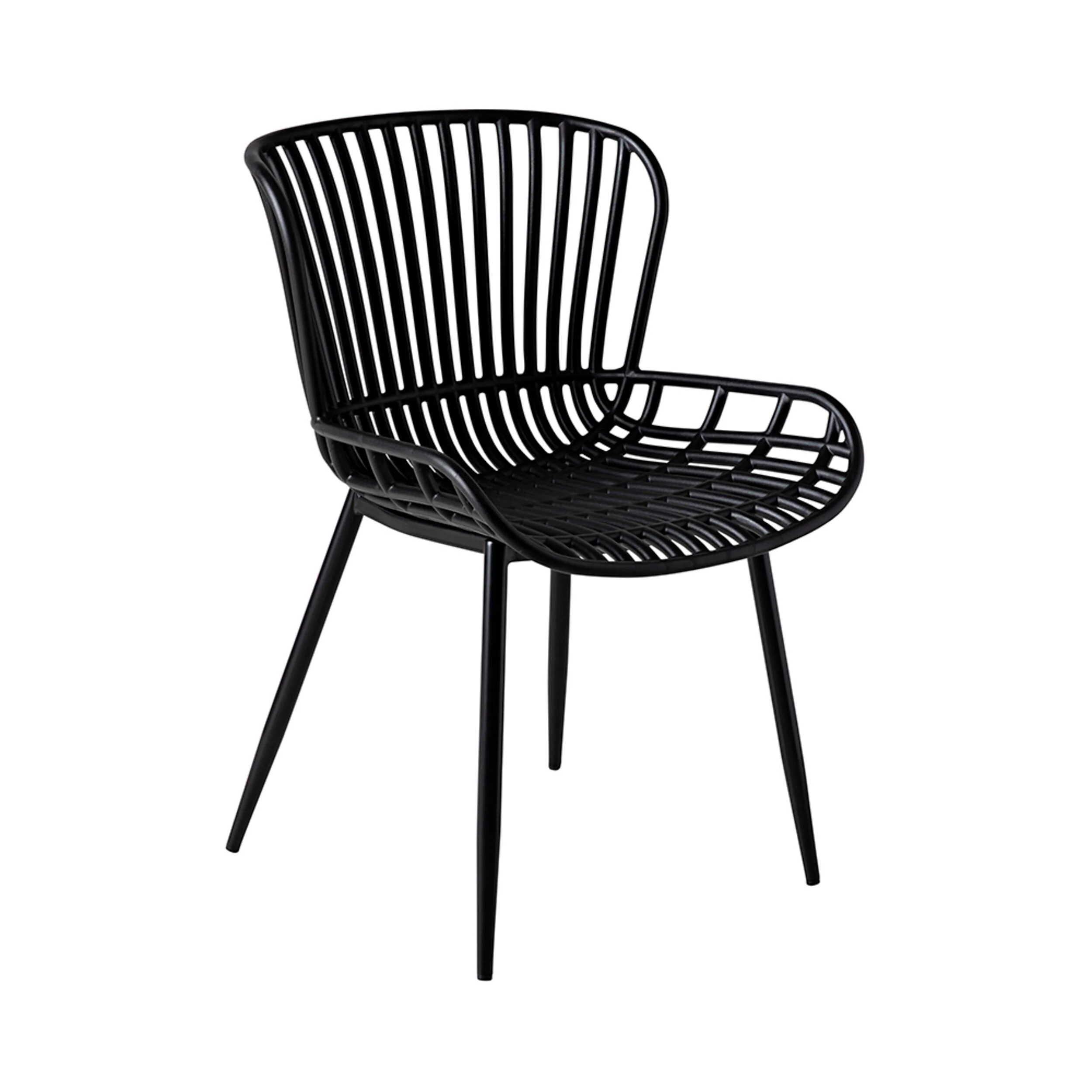 Lini Outdoor Aluminium Stackable Dining Chair Matte Black