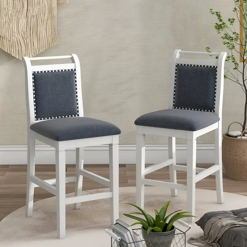 3-Piece Wood Counter Height Drop Leaf Dining Table Set