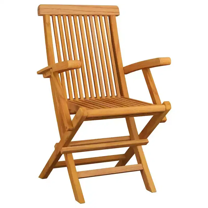 vidaXL 2X Solid Acacia Wood Patio Chairs with Taupe Cushions - Foldable Garden, Terrace and Patio Seating