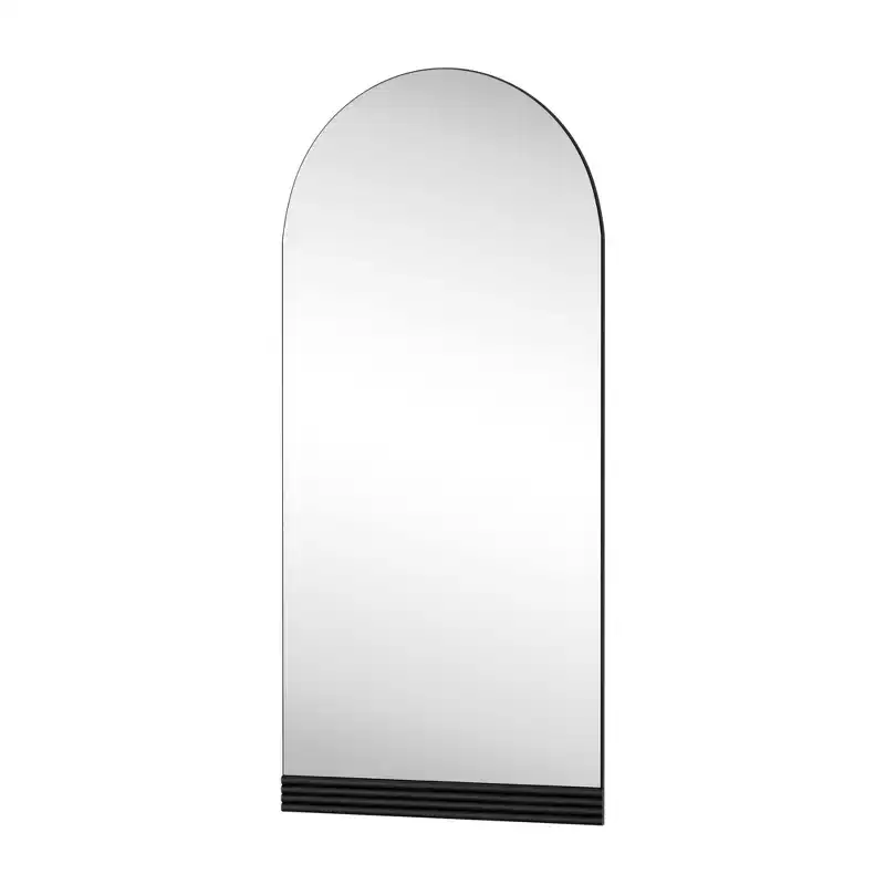 Dovelina Arched Wood Full Length Mirror Freestanding Floor Mirror