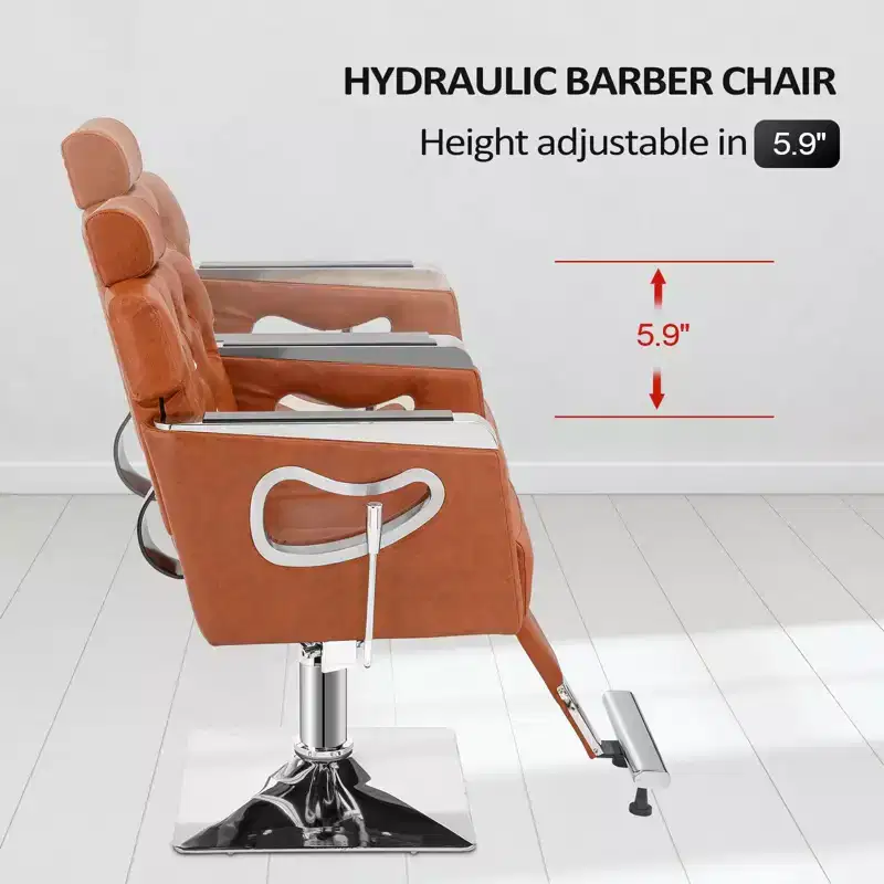 All Purpose Heavy Duty Reclining Hair Salon Chair with Headrest Brown