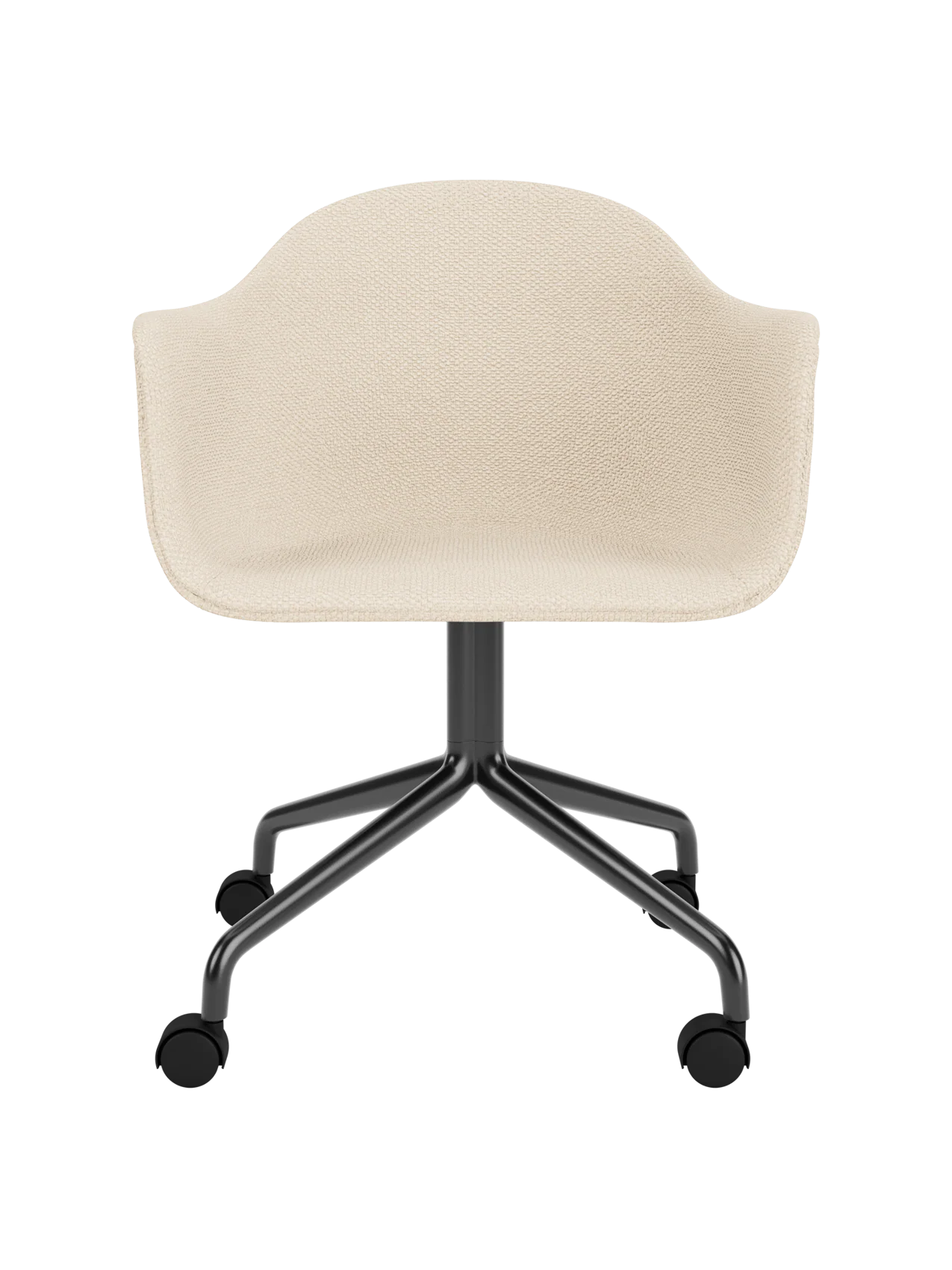 Swivel Dining Chair with Casters, Black Star Base ¨C 25mm Foam Seat