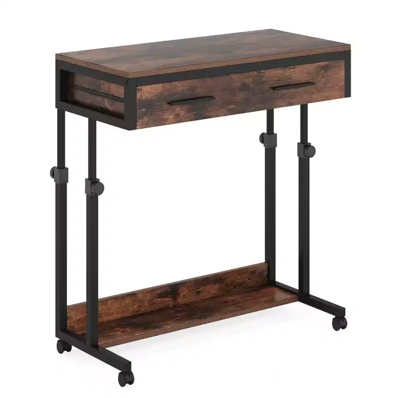 Portable Desk with Drawers – Mobile Laptop Desk on Wheels for Home Office