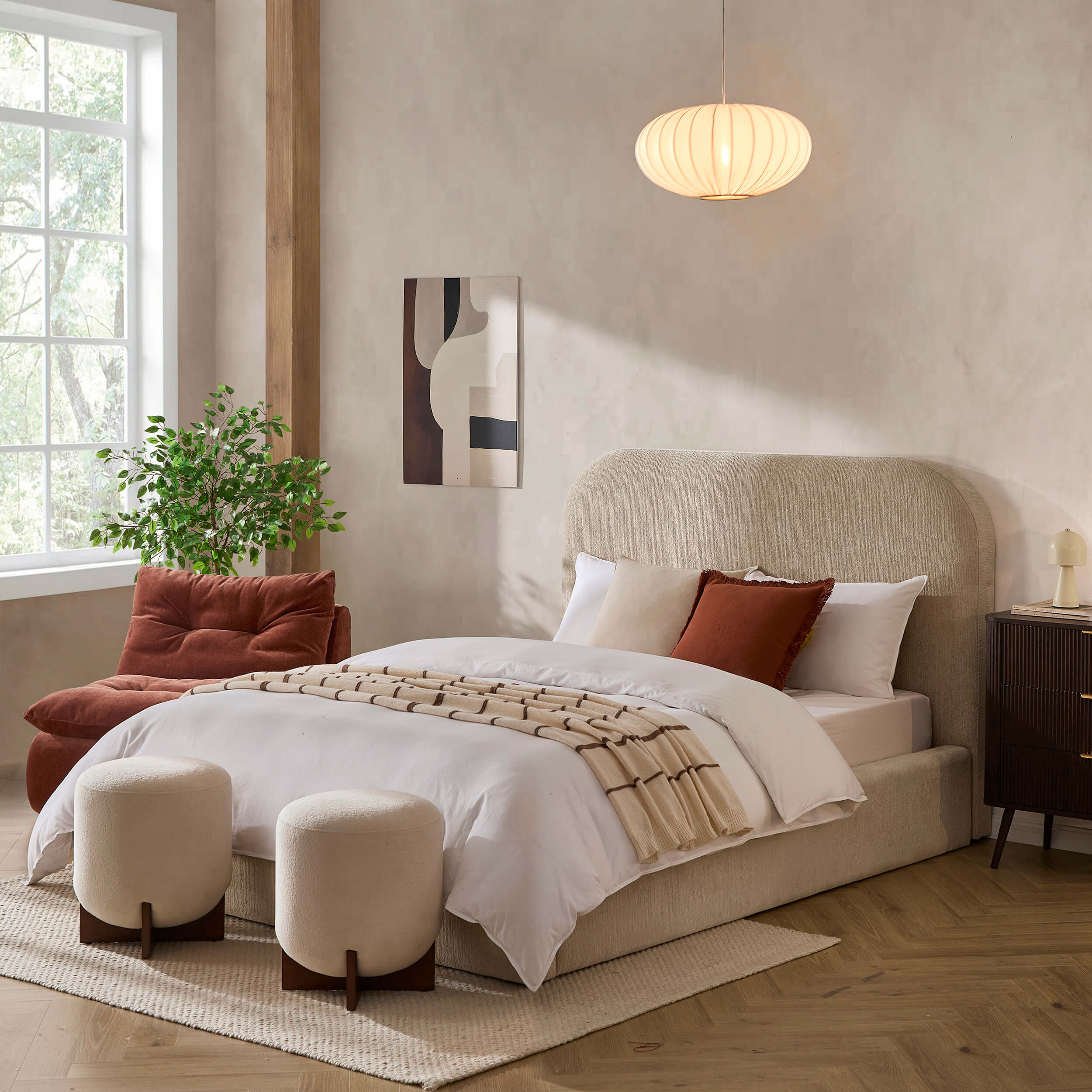 Storage Bed - Textured Oatmeal