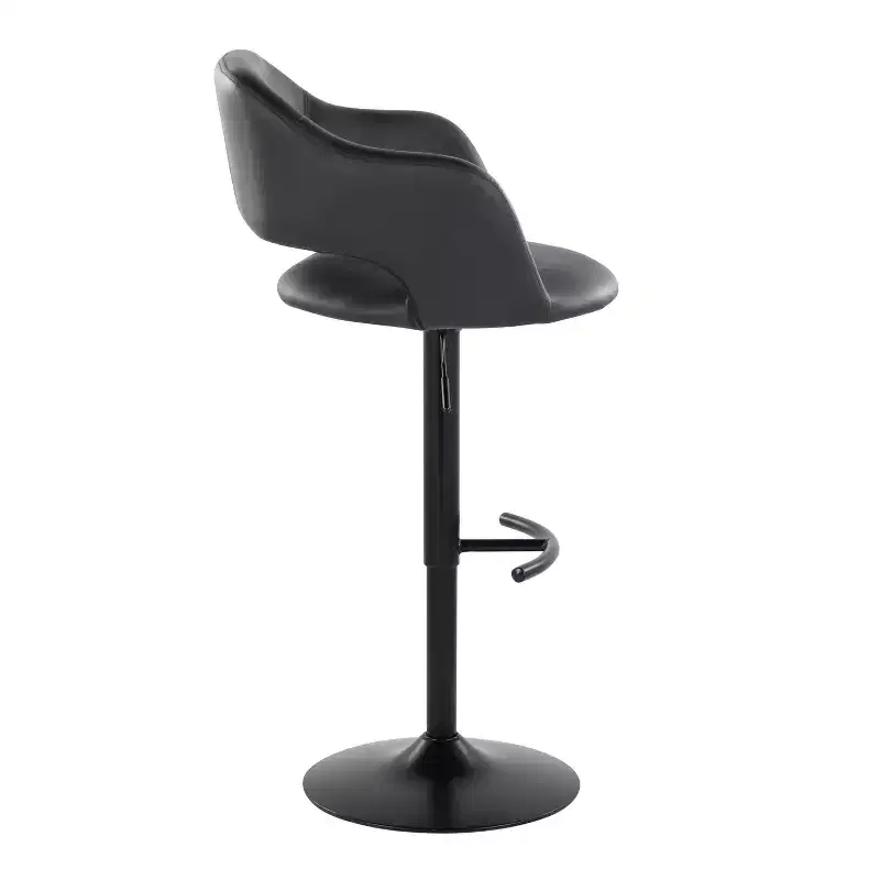LumiSource Set of 2 Margarite Adjustable Barstools Black PU