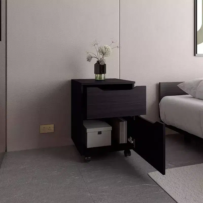 Ethan Open Shelves Sleek Modern Nightstand for Bedroom Living Room