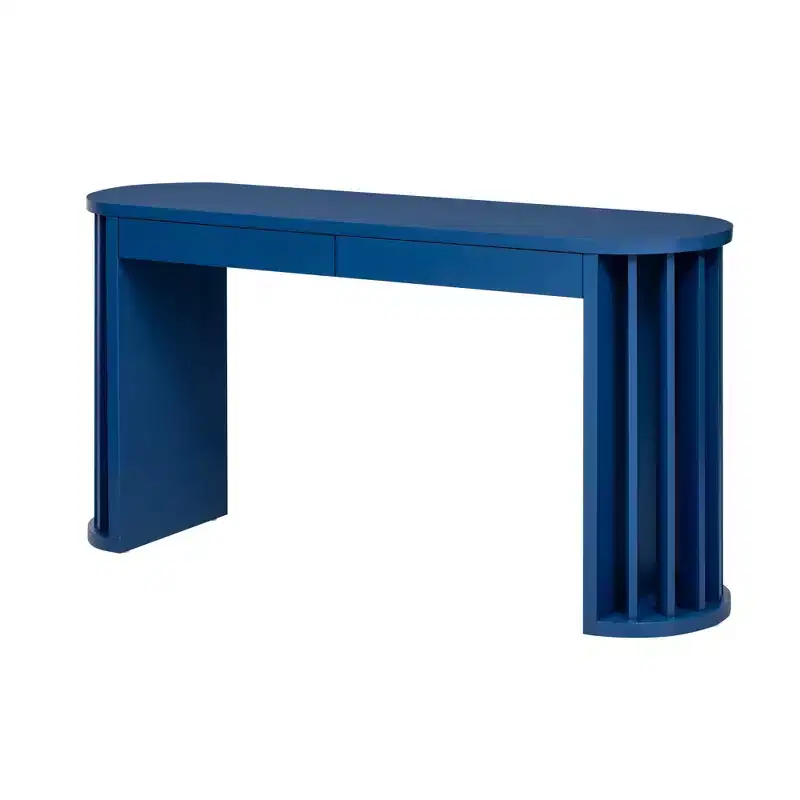 Merax Modern Oval-Edge Console Table with Fan-Shaped Legs