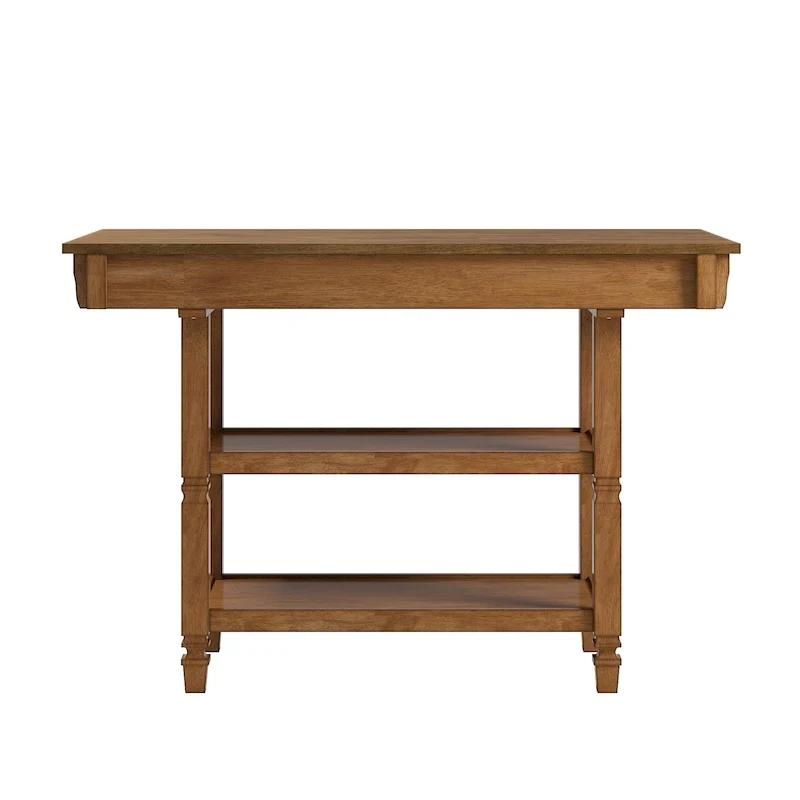 Two-Tone Kitchen Island Buffet with Drawers and Shelves