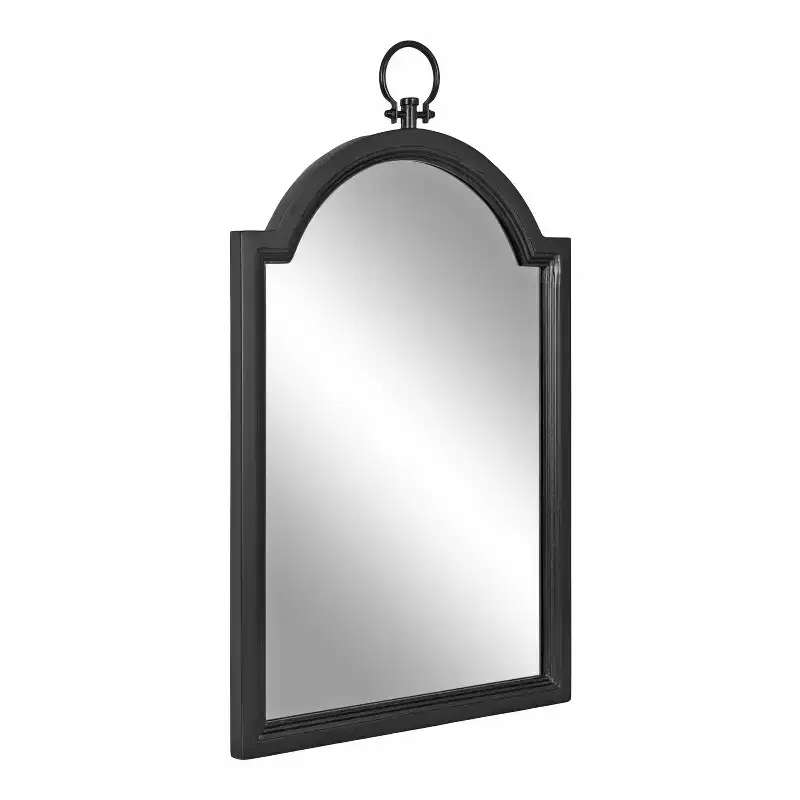 Kate & Laurel All Things Decor 18"x30" Ohara Arch Wall Mirror Black : Traditional Style, Rounded Top, Wall Mounted