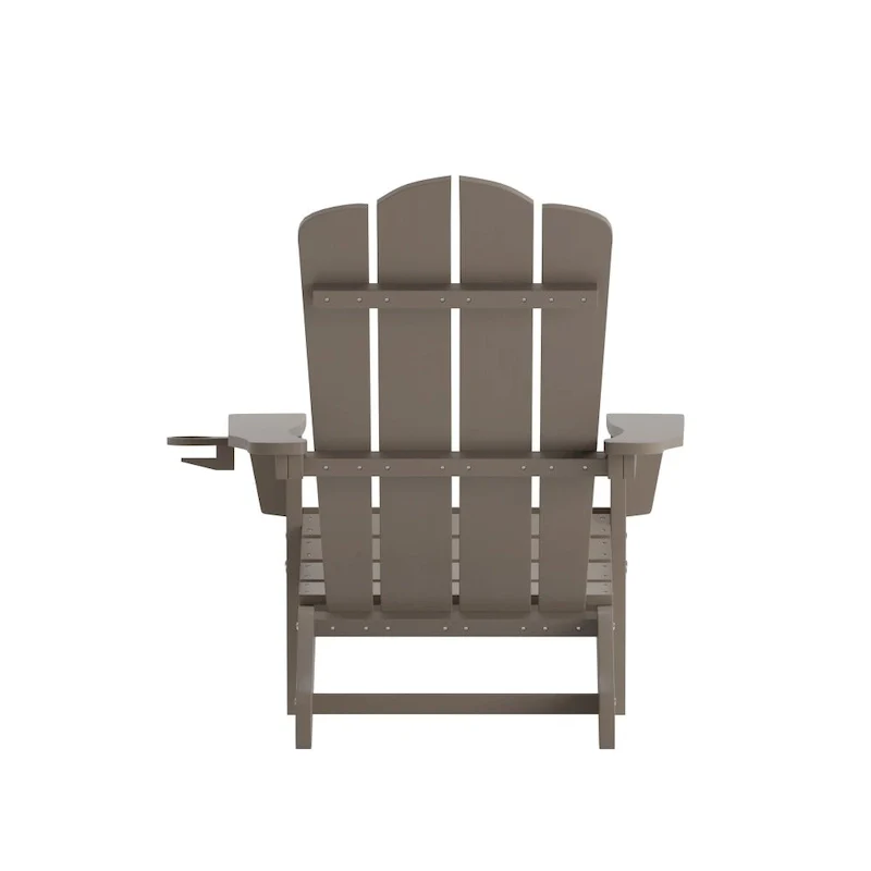 Set of 4 All-Weather Adirondack Chairs with Cupholders