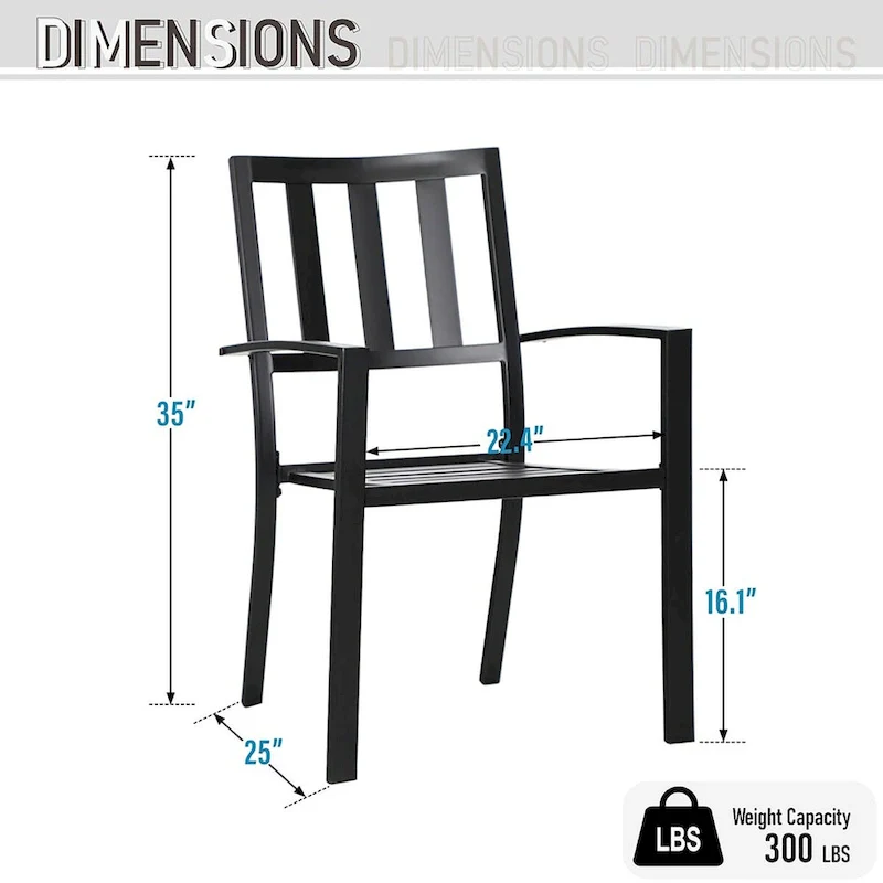 MAISON ARTS 7/9-Pieces Patio Dining Set with Metal Rectangle Expandable Table and Metal Stackable Chairs