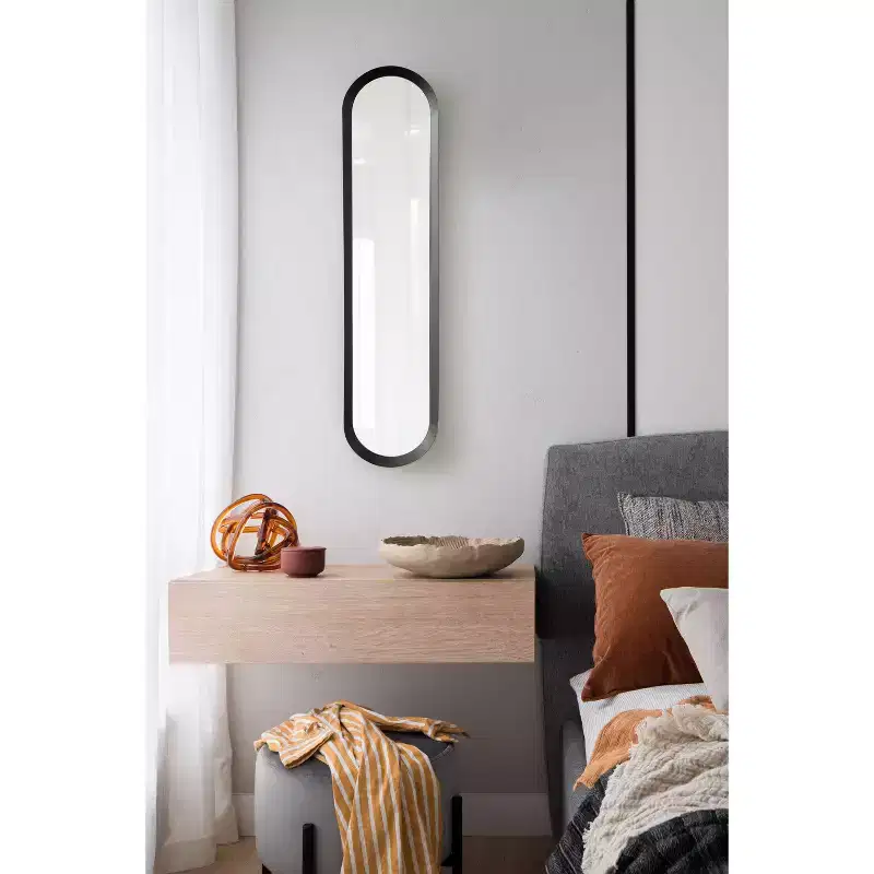 Metal Frame Capsule Wall Mirror, 9.25