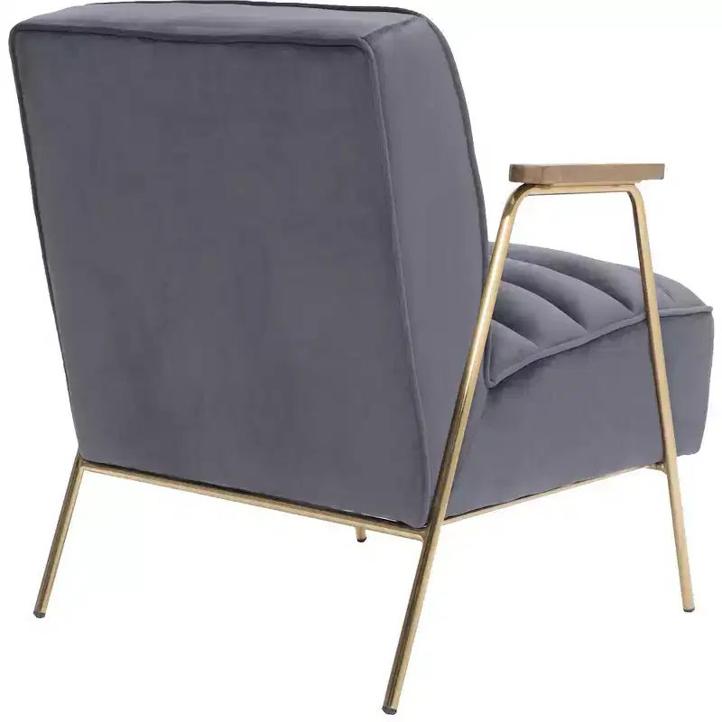 Woodford Grey Velvet Accent Chair