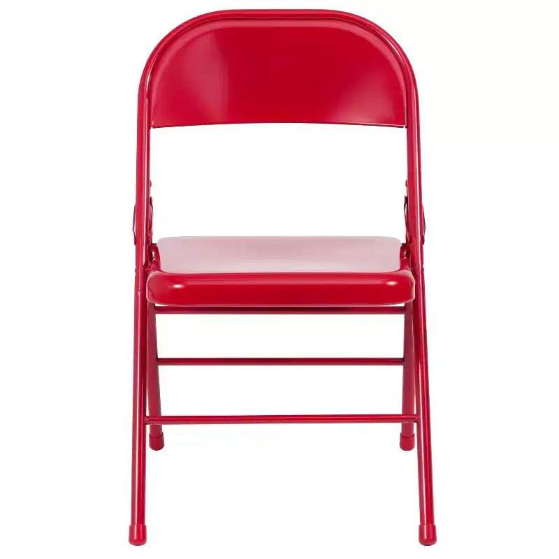 Emma and Oliver 4 Pack Triple Braced & Double Hinged Metal Folding Chair