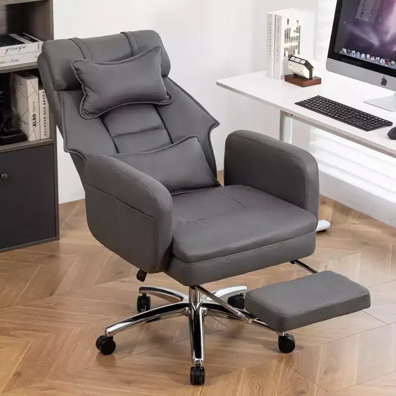 360° Swivel Ergonomic Recliner Office Chair with Footrest, Headrest & Lumbar Pillow, 400 lbs