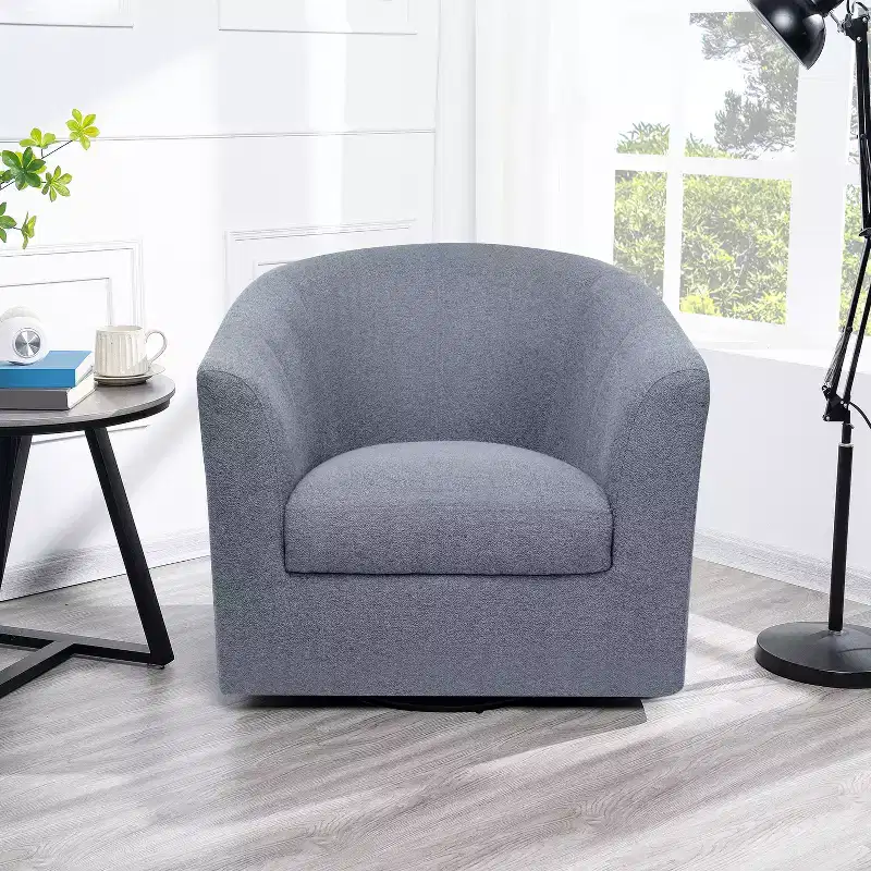 Home Imports Emporium 360 Swivel Barrel Chair  Modern Accent Chair with Armrests, Cozy Bucket Design for Living Room or Small Spaces