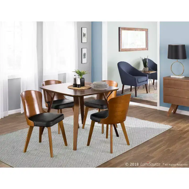 Mid-Century Modern Faux Leather Armless Chair