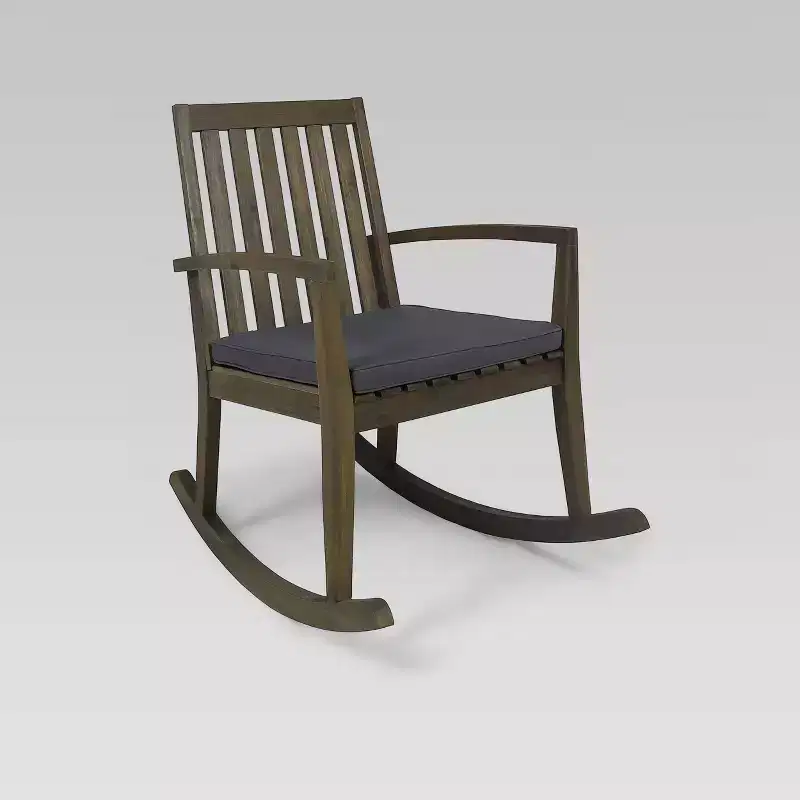 Montrose Acacia Wood Patio Rocking Chair Gray - Christopher Knight Home: Weather-Resistant Outdoor Rocker