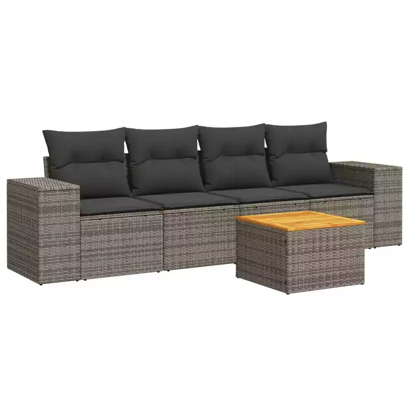 vidaXL Garden Sofa Set PE rattan 5-Piece Modular Garden Sofa Set