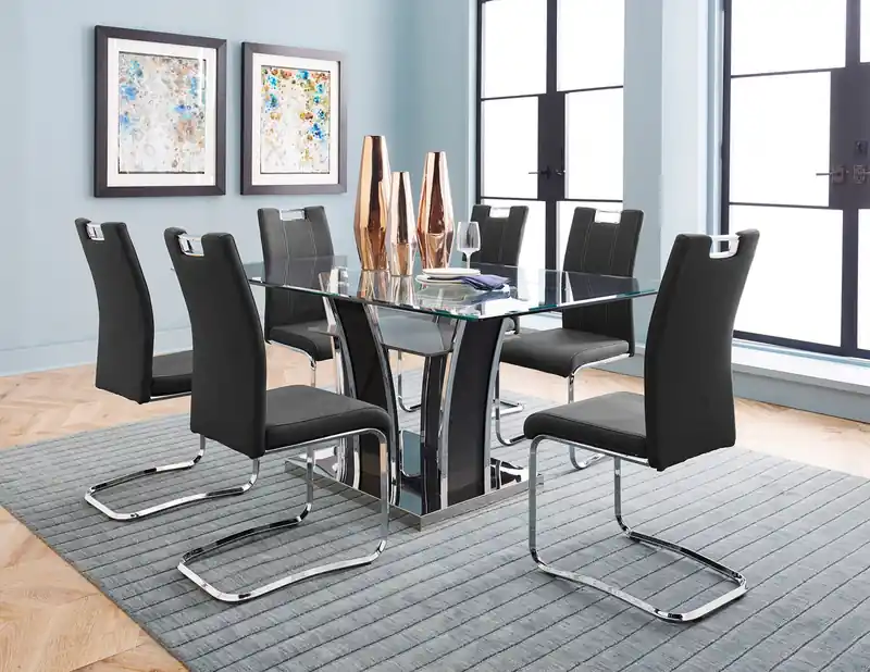 Dining Chair, Grey Fabric