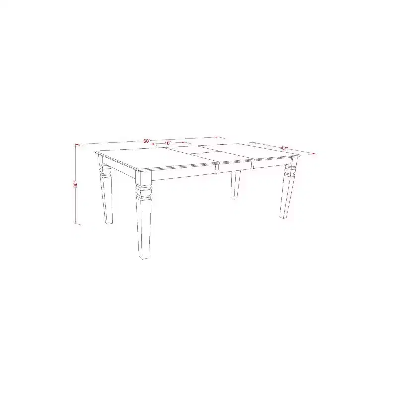 HomeStock 5-Piece Rectangle Black Finish Solid Wood Top Dining Table with 4 Parson Chair with Butterfly Leaf