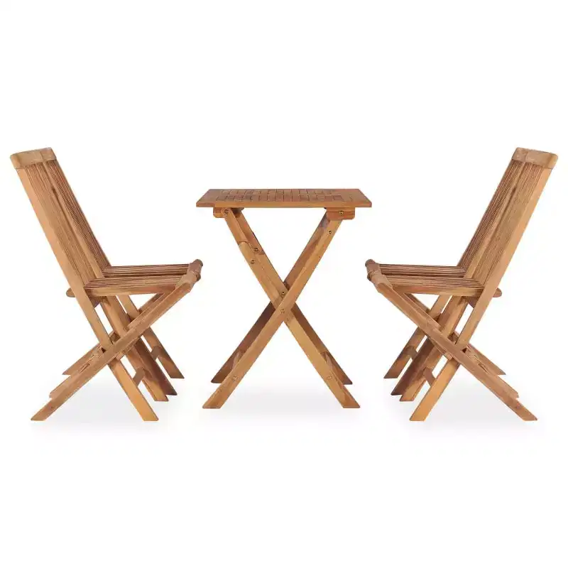 vidaXL Outdoor Dining Set Natural teak Teak hardwood Standard Foldable