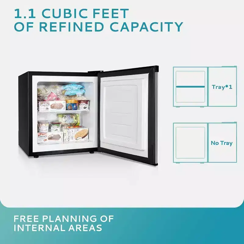 Simzlife 1.1 cu. ft. Upright Freezer,Mini Refrigerator Energy Saving, Silver