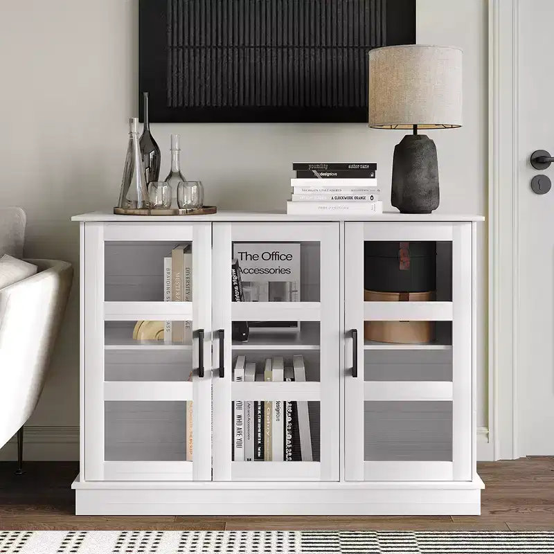 Modern Wood Sideboard Buffet Cabinet with Storage Doors for Dining Room