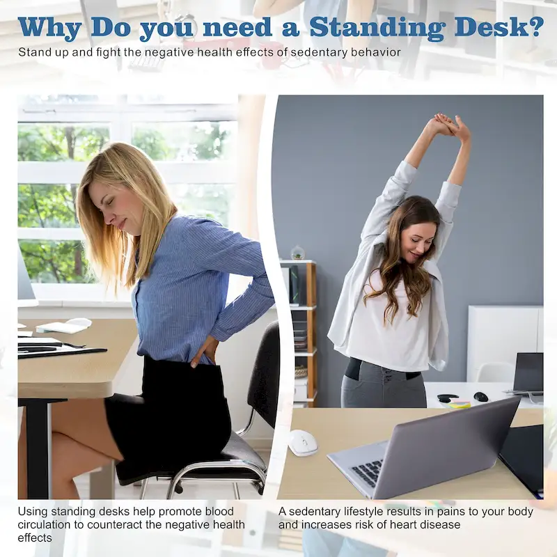 Futzca Height Adjustable Electric Standing Desk Sit Stand Computer Stand up Desk with Splice Board