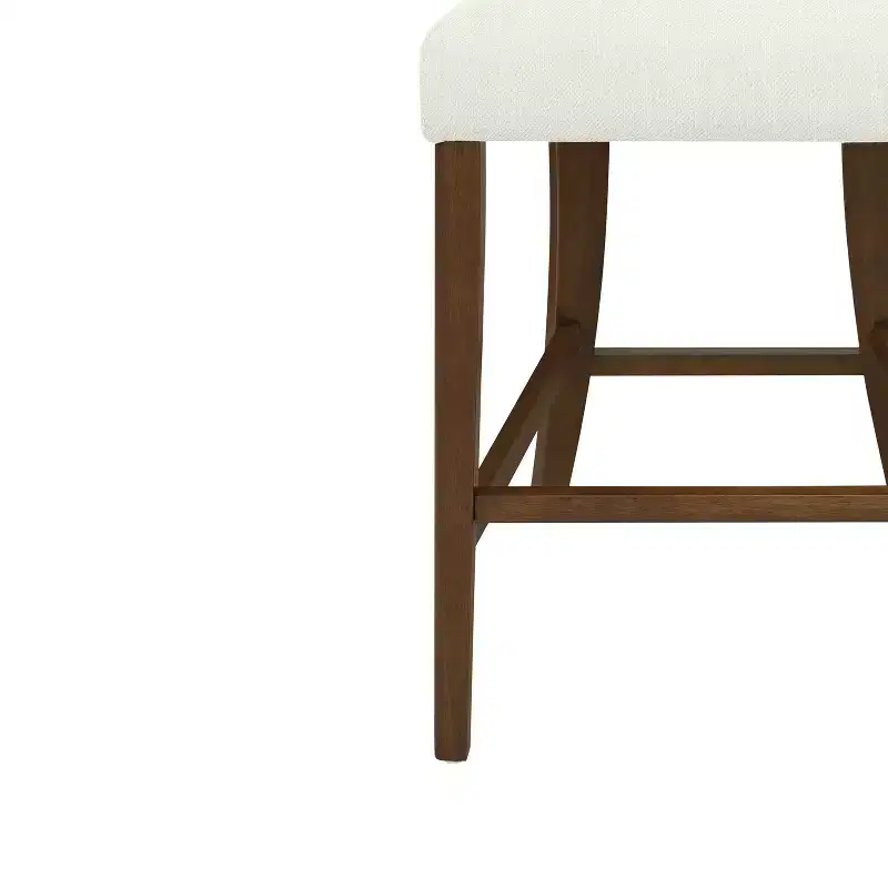 Christopher Knight Home Imamu Rubberwood Upholstered Counter Stools with Curved Open Back (Set of 2)