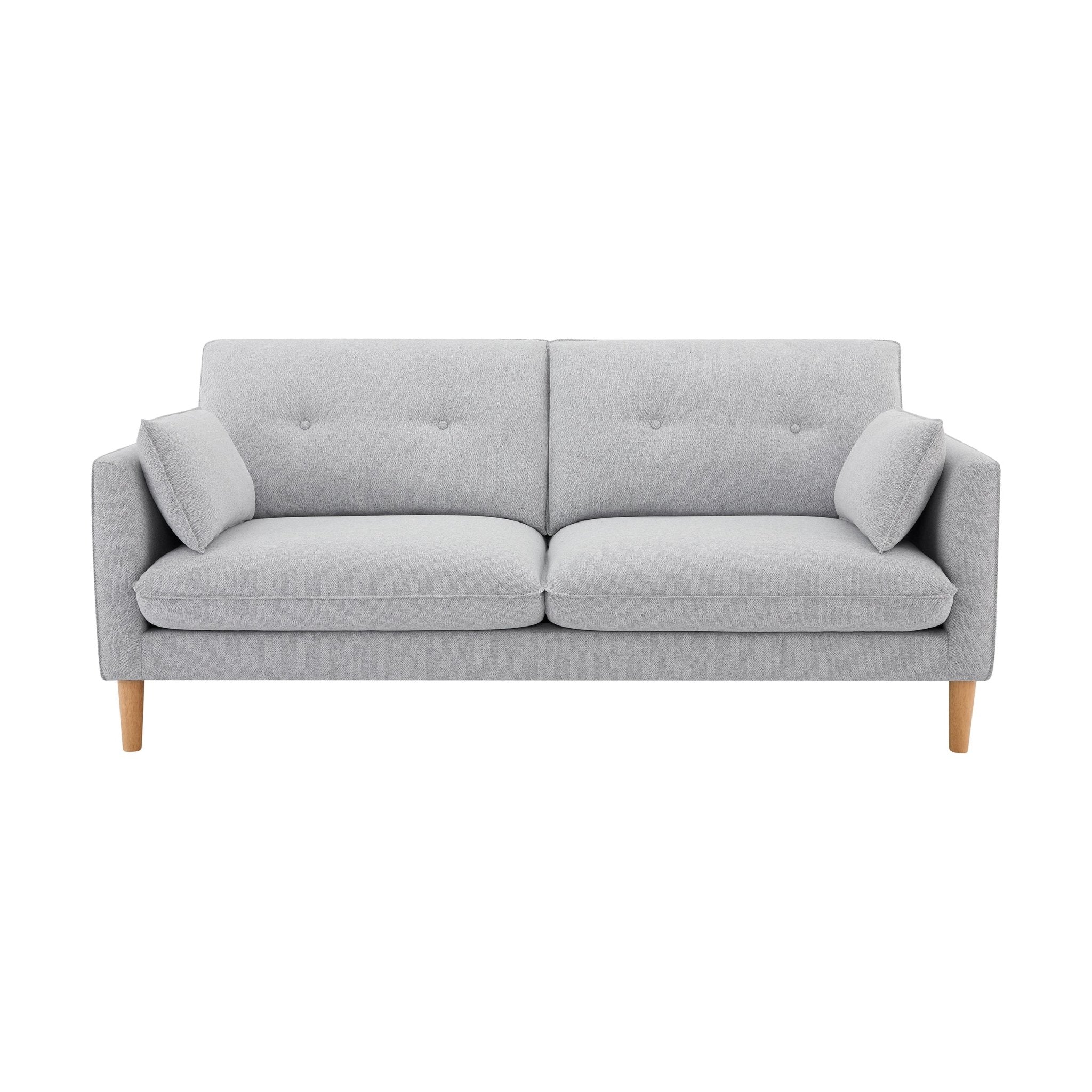 3 Seater Sofa - Light Grey - Relax and unwind on the 3-seater sofa in light grey - a stunning addition to your living space.??