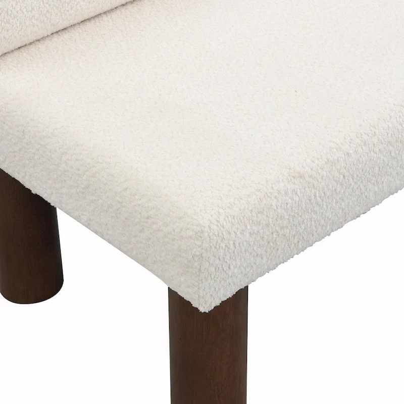 Upholstered Dining Bench with Solid Wood Legs