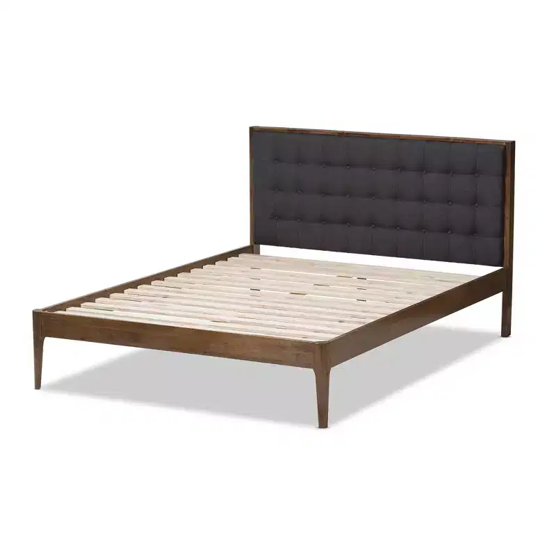 Jupiter Mid Tufted Platform Bed Gray