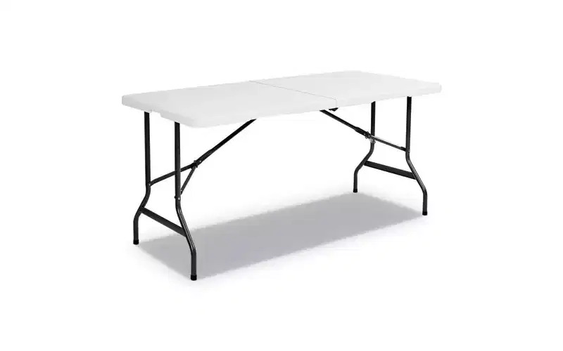 Iceberg IndestrucTable Classic Bi-Folding Table, Rectangular, 60 x 30 x 29, Platinum
