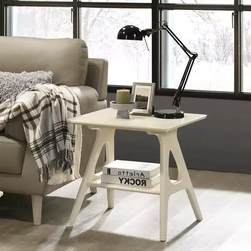 Roundhill Furniture Arona Mid-Century Modern Wood Shelf End Table