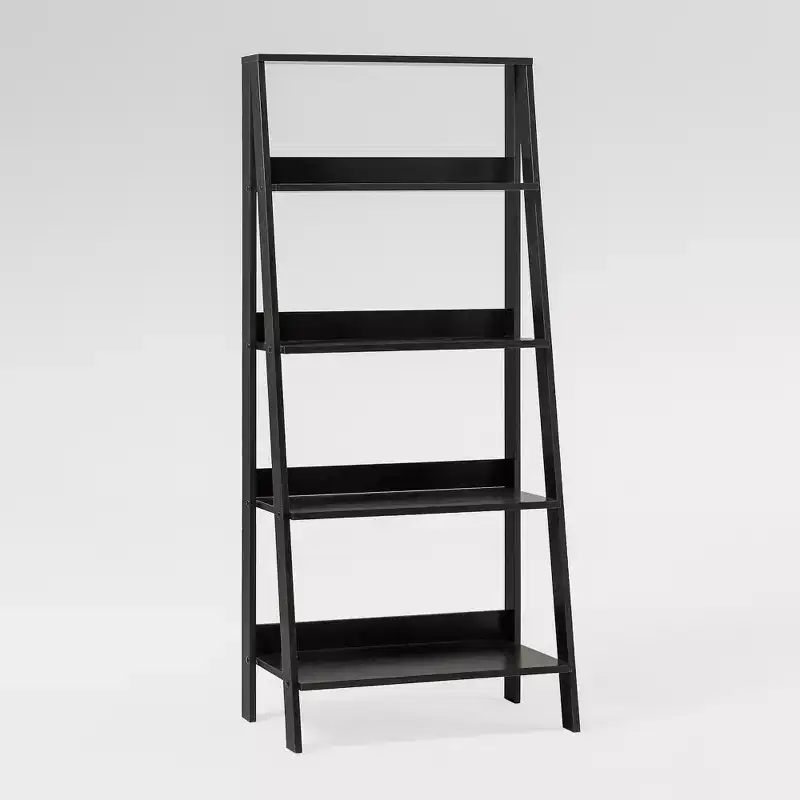 55 Thatcher Transitional Wood 4 Shelf Ladder Bookshelf - Saracina Home