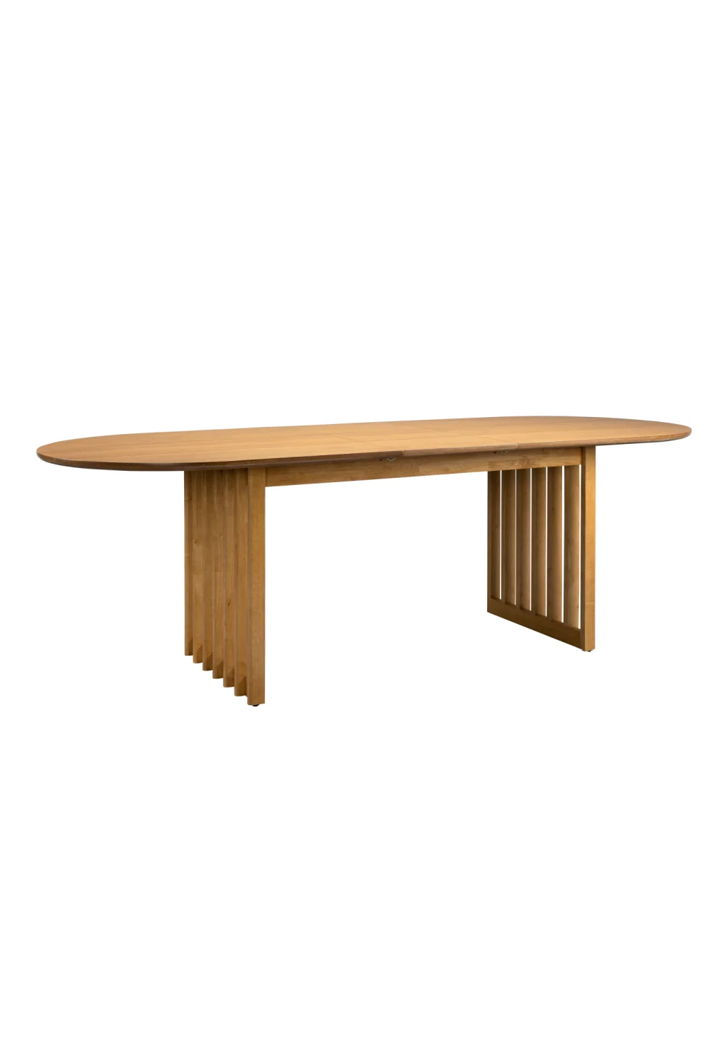 Oval Oak Adjustable Dining Table