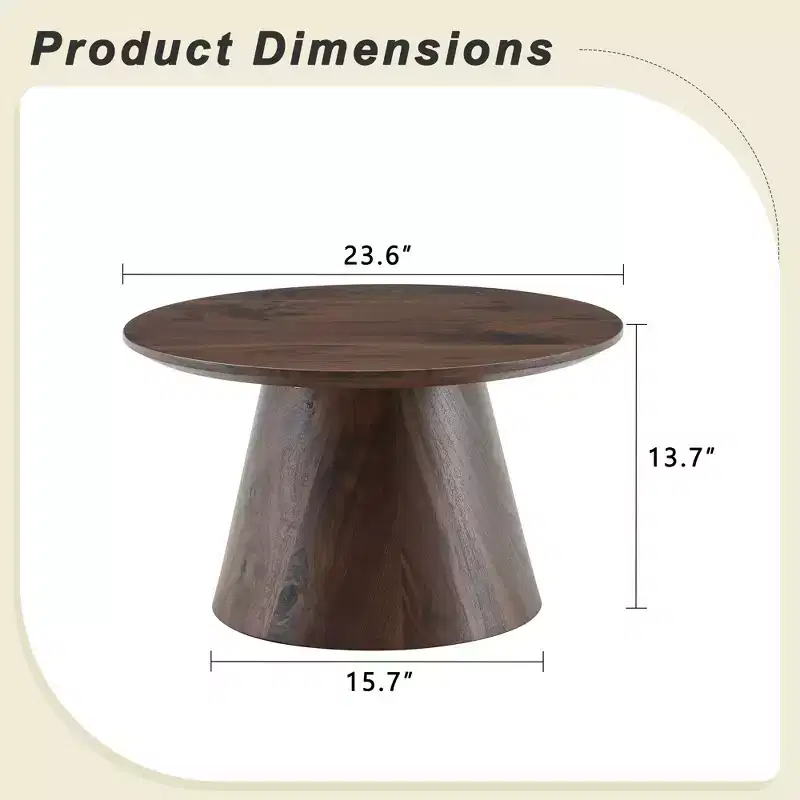 23 Wooden Round Pedestal Coffee Table