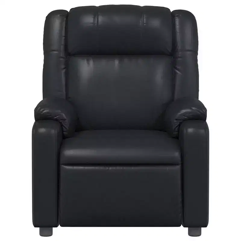 vidaXL Massage Recliner Chair, Adjustable Recliner with 6-Point Vibration Massage, Black Leather