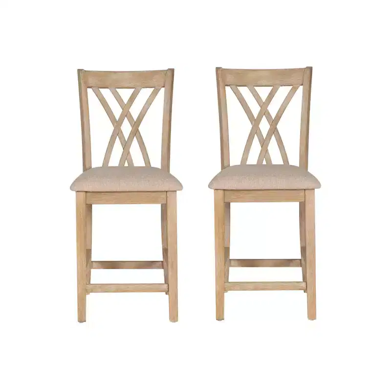 Powell Set of 2 Maggie Counter Height Barstools Natural