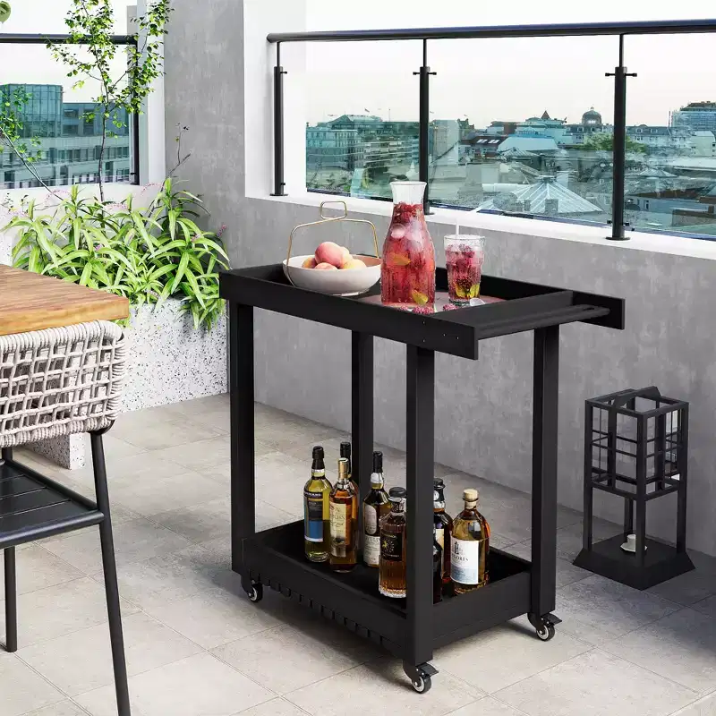 2-Shelf Utility Service Cart – 500 lb Capacity, Home, Office, Patio & BBQ