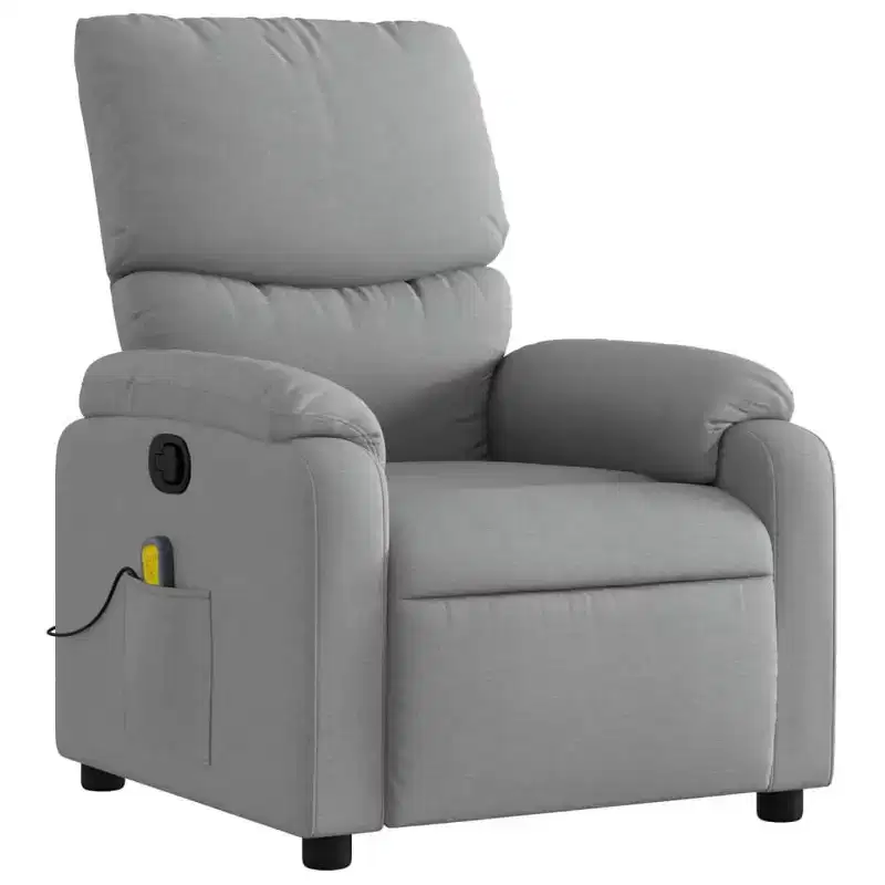 vidaXL Massage Recliner Chair Polyester, Metal, Plywood Single
