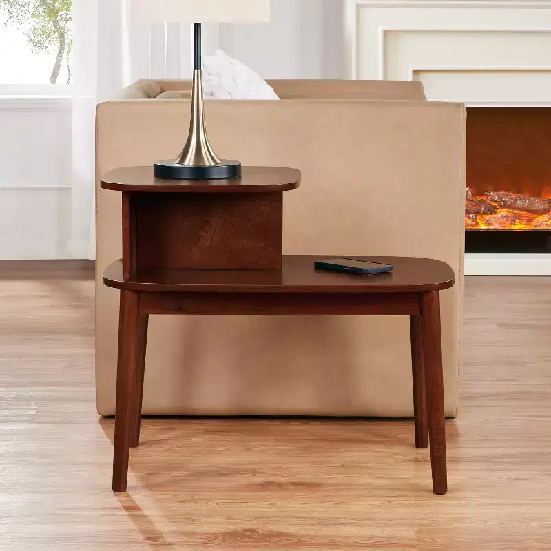 HomeStock Rectangle Wood Table Top End Table 1 -piece