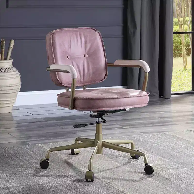 25 Siecross Grain Leather Reclining Accent Chair Pink - Acme Furniture: Swivel, Metal Frame, No Assembly