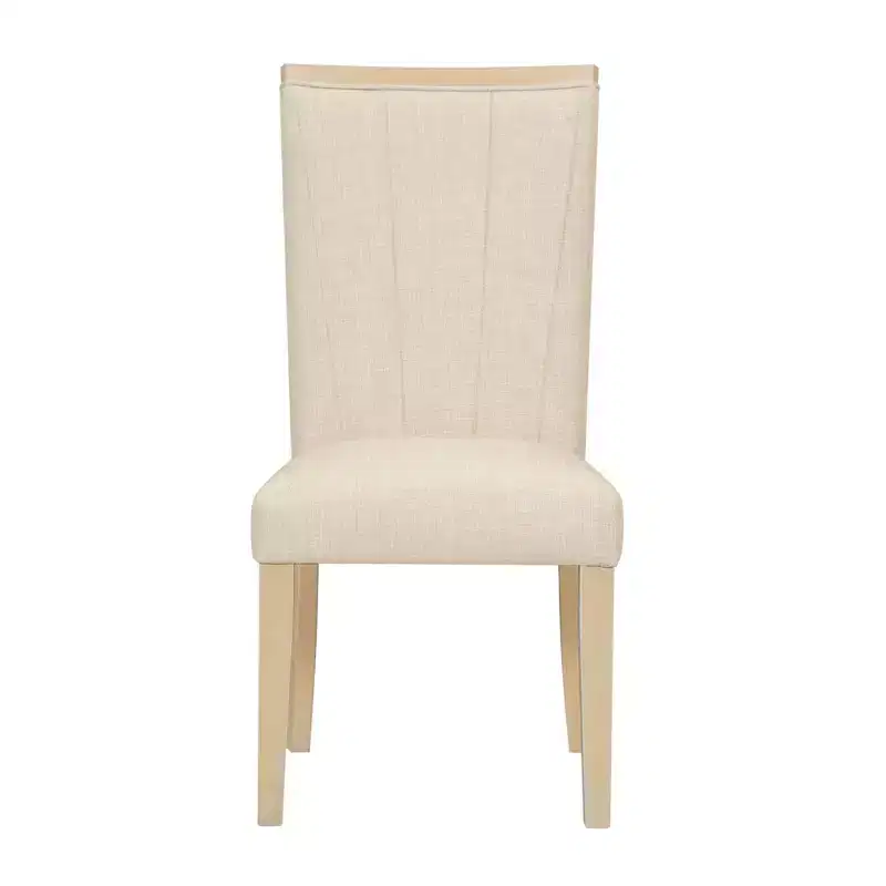 6 Piece Extendable Dining Table Set Dining Set with Removable Leaf, 4 Upholstered Dining Chairs and Bench, Natural+Beige - ModernLuxe